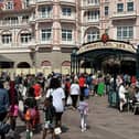 A view of Paris Disneyland while the visitors are on long queues during the workers’ strike in Paris, France on May 30, 2023. (Photo by Mohamad Salaheldin Abdelg Alsayed/Anadolu Agency via Getty Images)